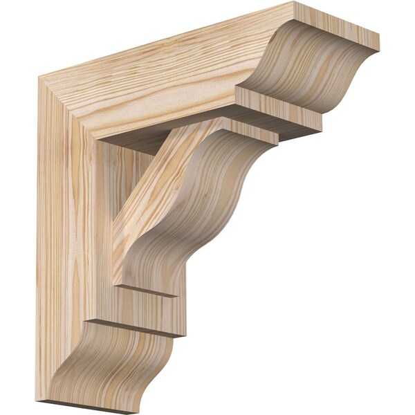 Ekena Millwork Funston Traditional Smooth Bracket w/ Offset Brace, Douglas Fir, 5 1/2"W x 14"D x 14"H BKT0604X14X14FST01SDF - main
